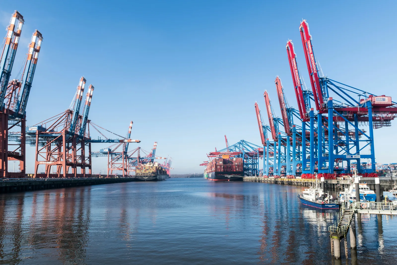 Shipping containers in port